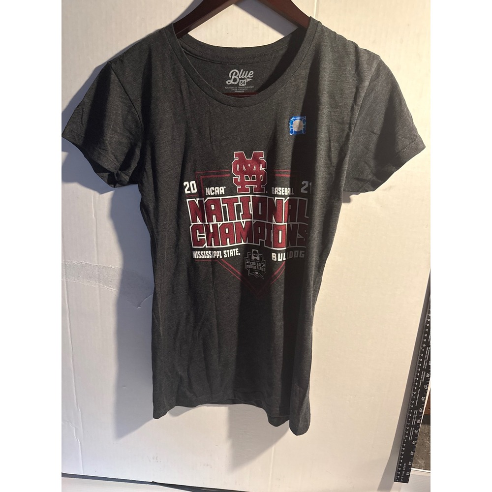 Blue 84 Mississippi State Bulldogs 2021 Baseball National Champions T-Shirt S